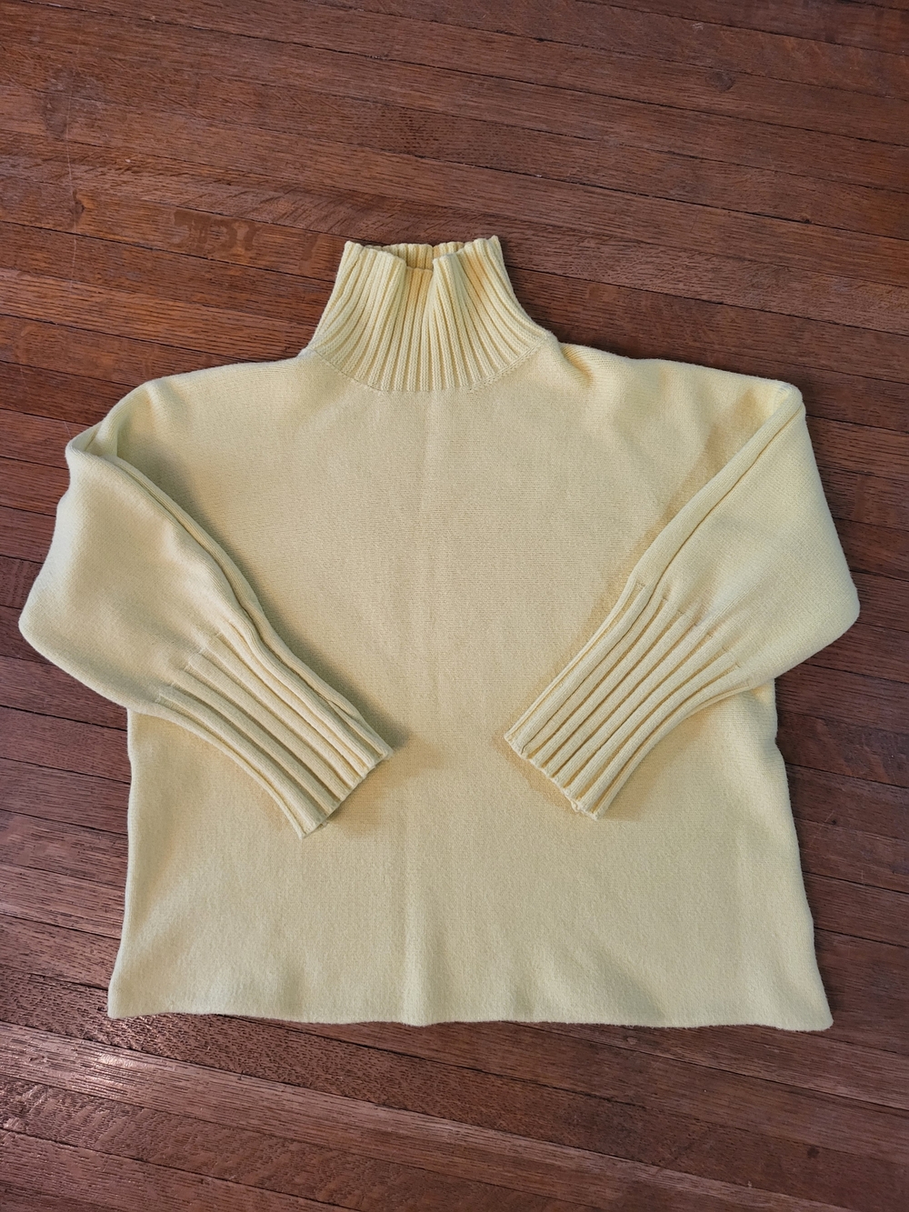 Soft Powder Yellow High Neck Sweater - Made in Italy Boutique Knit